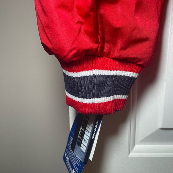 New York Giants  Reversible Starter Satin Jacket Blue / Red Size Large NWT Snap - Picture 11 of 15